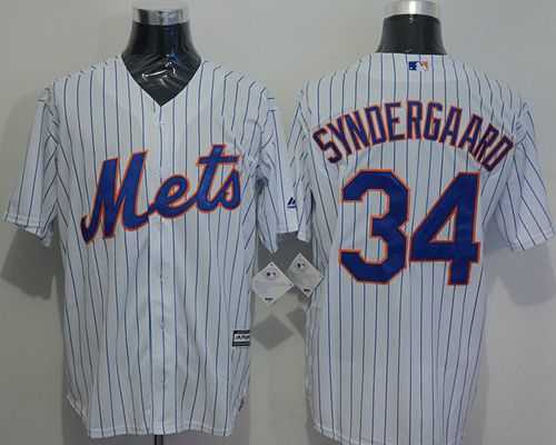 New York Mets #34 Noah Syndergaard White(Blue Strip) New Cool Base Stitched MLB Jersey,We sell and wholesale New York Mets #34 Noah Syndergaard White(Blue Strip) New Cool Base Stitched MLB Jersey on line form chian!
